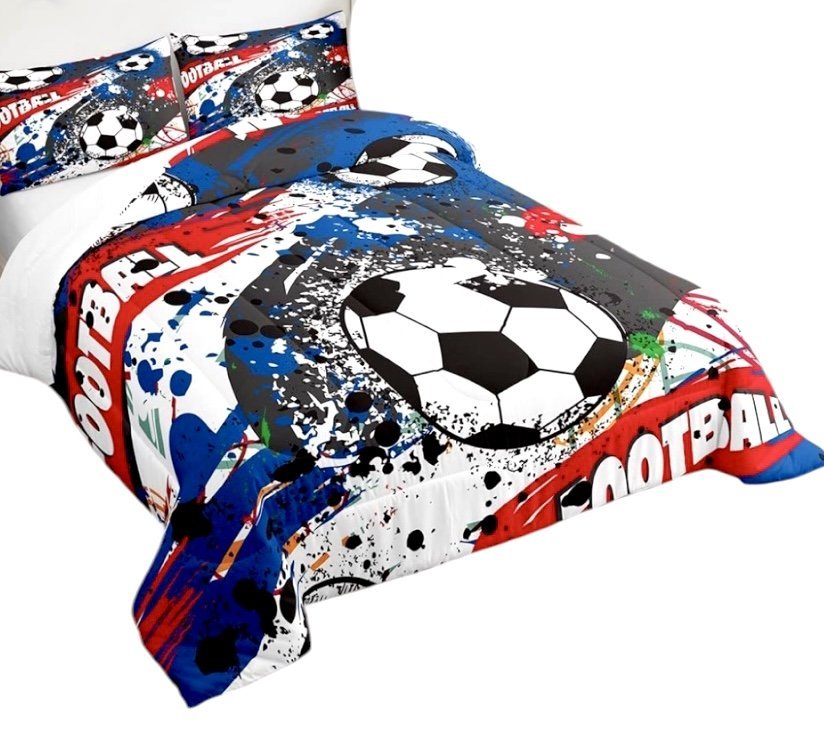 Pościel piłka nożna 160x200 Football Street bawełna 100% – Tarnowska Home Decor