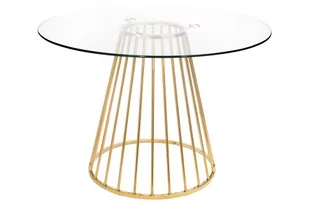 King Home Stół Glam glass - szkło, złota podstawa 110 cm KH1204100131 - Stoły - miniaturka - grafika 1