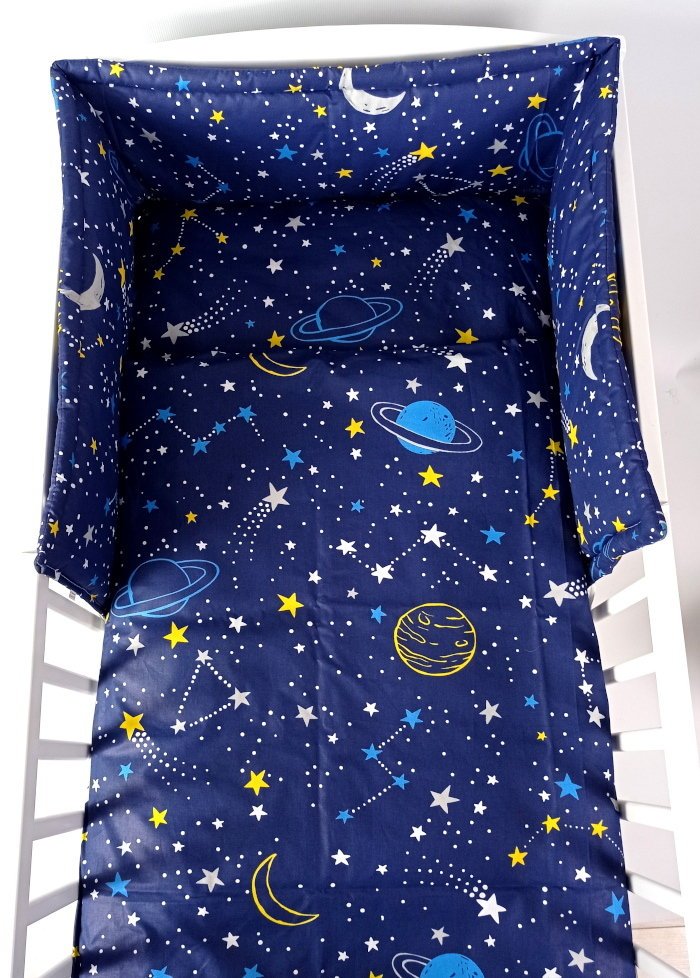 Komplet pościeli dla dziecka 90x120 cm 2 el - planety granat