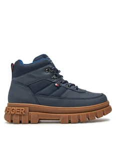 Tommy Hilfiger Trzewiki Lace-Up Bootie T3X5-33707-1492 S Granatowy - Buty dla chłopców - miniaturka - grafika 1