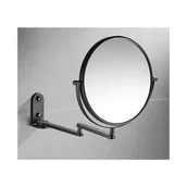 Lusterka do makijażu - Lustro do makijażu, obrotowe i rozkładane, montowane na ścianie o 360 stopni, czarne aluminium, dwustronne, nie wymaga wiercenia. - miniaturka - grafika 1