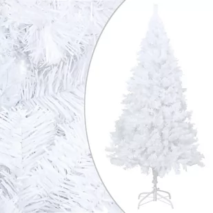 vidaXL Sztuczna choinka o grubych gałązkach, biała, 150 cm, PVC - Choinki - miniaturka - grafika 1