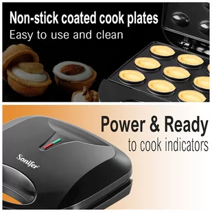 Sonifer SF6139 750W Electric Walnut Cake Waffle Maker, 12 Holes Nuts Plate, Non-stick Cooking Biscuits Making Machine - Urządzenia do czekolady i słodyczy - miniaturka - grafika 4