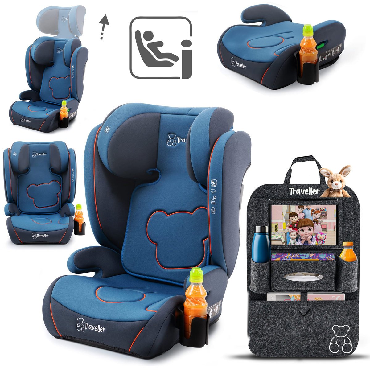 NICOLO FOTELIK SAMOCHODOWY PODSTAWKA 2w1 I SIZE 100-150 CM R129