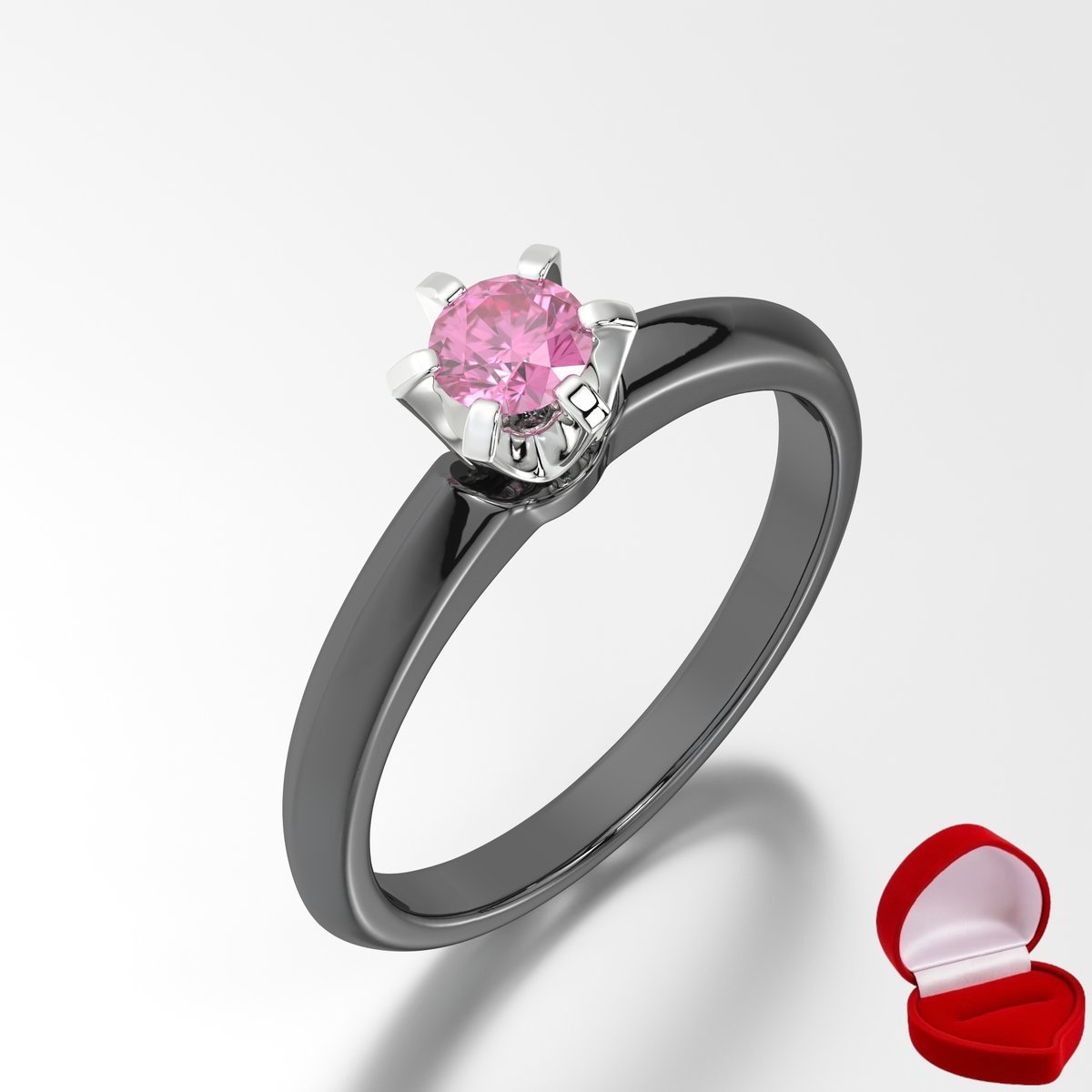 ZŁOTY PIERŚCIONEK ZARĘCZYNOWY 585 14k SZAFIR 0,19 ct CZARNE ZŁOTO R19