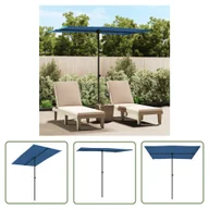 Parasole ogrodowe - The Living Store Parasol ogrodowy na aluminiowym słupku - 2x1 -5 m - niebieski - Parasol Ogrodowy - miniaturka - grafika 1