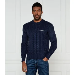 Guess Jeans Sweter Regular Fit z dodatkiem wełny - Swetry męskie - miniaturka - grafika 1