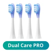 Końcówki do szczoteczek elektrycznych - Meriden Końcówki Sonic+ Smart+ Dual Care PRO White - 4szt MDC-102W - miniaturka - grafika 1