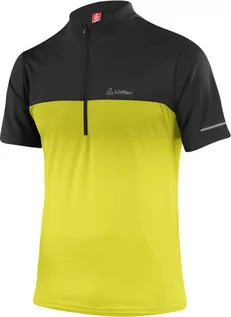 Koszulki rowerowe - Löffler Flow Bluza na zamek błyskawiczny Mężczyźni, czarny/żółty EU 54 | XL 2022 Koszulki kolarskie - grafika 1