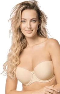 Beżowy gładki biustonosz balconette push-up Ewa, Kolor beżowy, Rozmiar 65D, Mefemi - Primodo.com - Biustonosze - miniaturka - grafika 1