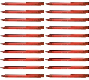 Schneider 130402 Fave długopis (mechanizm naciskowy, M), opakowanie 20 sztuk, czerwony, przezroczysty - Długopisy - miniaturka - grafika 1
