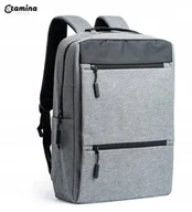 Torby na laptopy - Mocny Plecak Do Pracy Szkoły Laptop Bagaż Podręczny Pojemny 18L SZARY - miniaturka - grafika 1