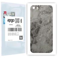 Szkła hartowane na telefon - Folia naklejka skórka strukturalna na TYŁ do Apple iPhone SE (2016 pierwszy model) -  Marmur Czarny - apgo SKINS - miniaturka - grafika 1
