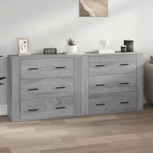 vidaXL Szafki, 2 szt., szary dąb sonoma, materiał drewnopochodny - Szafki nocne - miniaturka - grafika 1