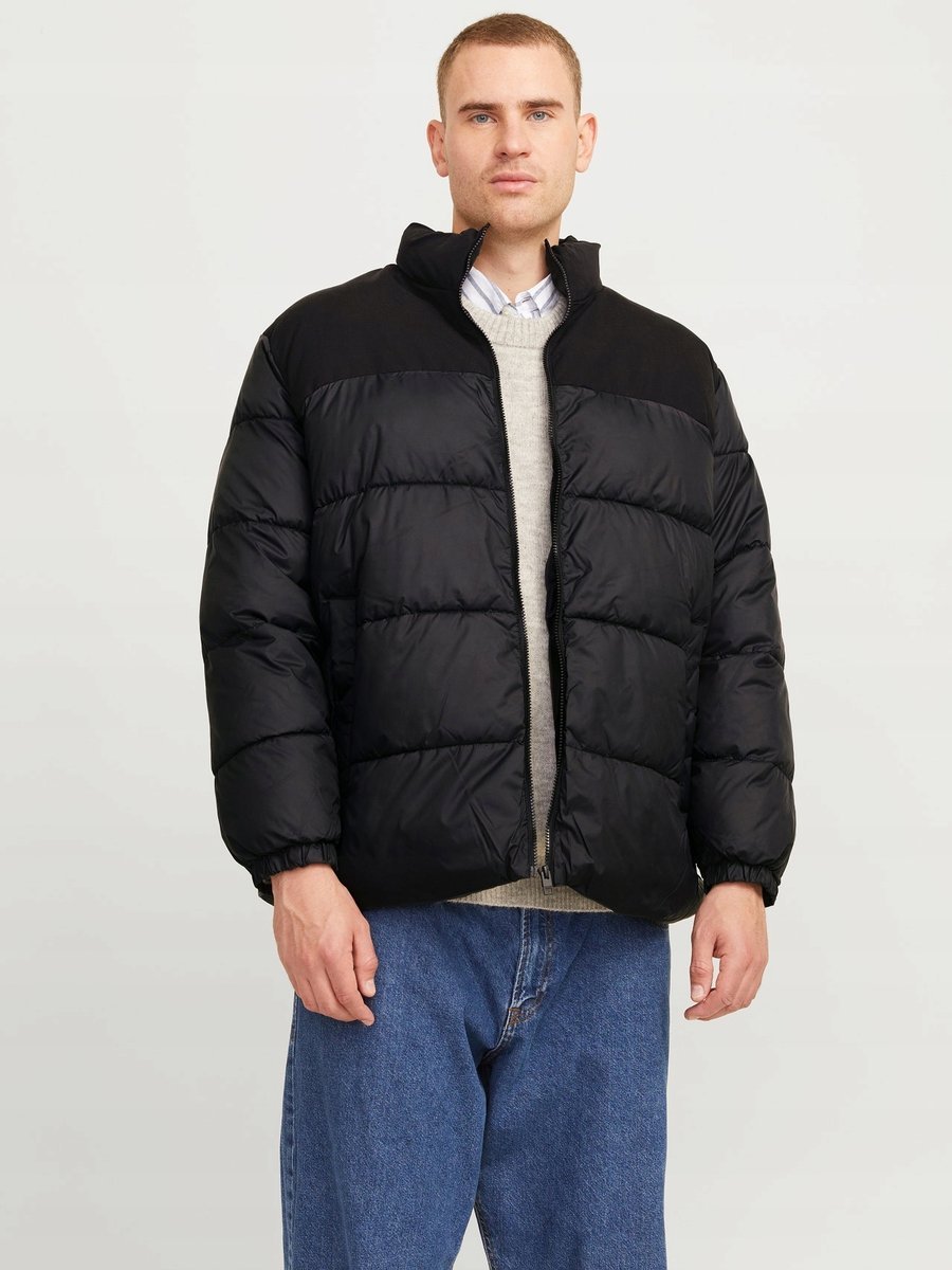 JACK&JONES CZARNA PIKOWANA KURTKA MĘSKA PLUS SIZE 3XL 6FA