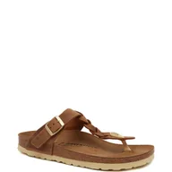 Klapki i japonki damskie - Birkenstock Skórzane japonki Gizeh Braided LEOI - miniaturka - grafika 1
