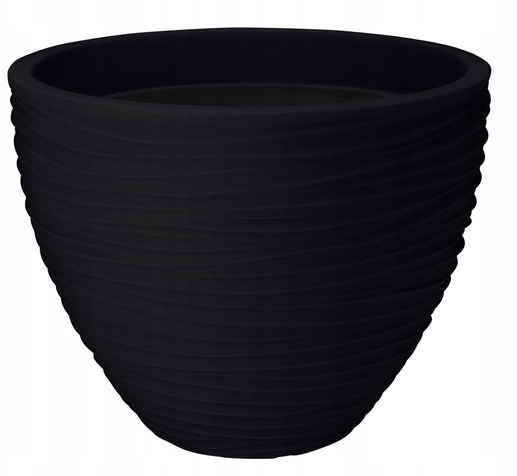 Kadax Doniczka osłonka plastikowa antracyt ryflowana 40 cm 1szt