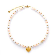 Naszyjniki - Naszyjnik Morganit z sercem - miniaturka - grafika 1