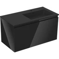 Szafki łazienkowe - Mexen Orio szafka łazienkowa 90 cm z umywalką Otis prawą, 1S, 1D, czarna połysk/czarna mat - 91A13-09047-3-BBFF70-W18P71 - miniaturka - grafika 1