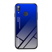 Etui i futerały do telefonów - Gradient Glass etui pokrowiec nakładka ze szkła hartowanego Huawei P20 Lite czarno-niebieski - miniaturka - grafika 1