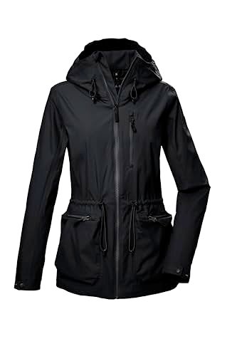 G.I.G.A. DX Damska kurtka funkcyjna/kurtka outdoorowa wodoszczelna z kapturem GS 55 WMN JCKT, czarna, 36, 42710-000