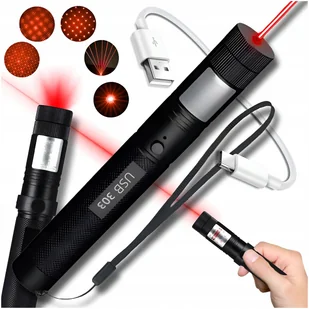 Wskaźnik Laserowy Laser Czerwony Usb Mocny Pointer 50000 Mw Duży Zasięg - Prezentery i wskaźniki - miniaturka - grafika 1