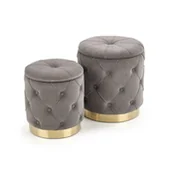 Pufy i podnóżki - Zestaw 2 puf Grena ze schowkiem szare - miniaturka - grafika 1