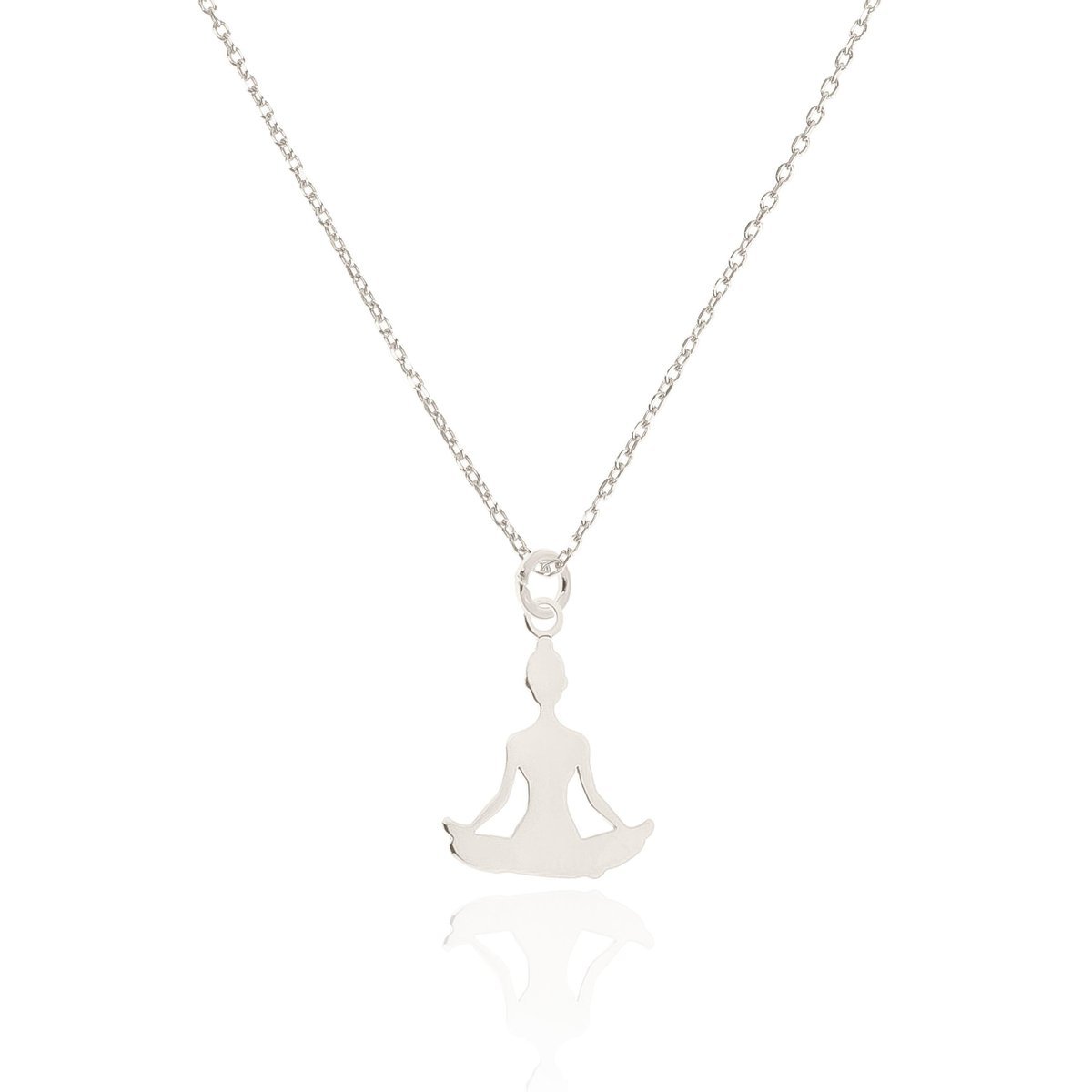 Naszyjnik srebrny z Joga kwiat lotosu 45 CM