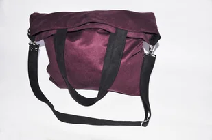 Torba na ramię XL - oberżyna, czarny - Torebki damskie - miniaturka - grafika 1