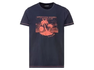 Koszulki męskie - LIVERGY LIVERGY T-shirt męski z bawełny, 1 sztuka (M (48/50), Granatowy) 4052916047125 - grafika 1