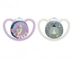 Smoczki uspokajające - NUK Space Night smoczek silikonowy uspokajający świecący w ciemności 0-6m 2 sztuki [730578B] 1149931 - miniaturka - grafika 1