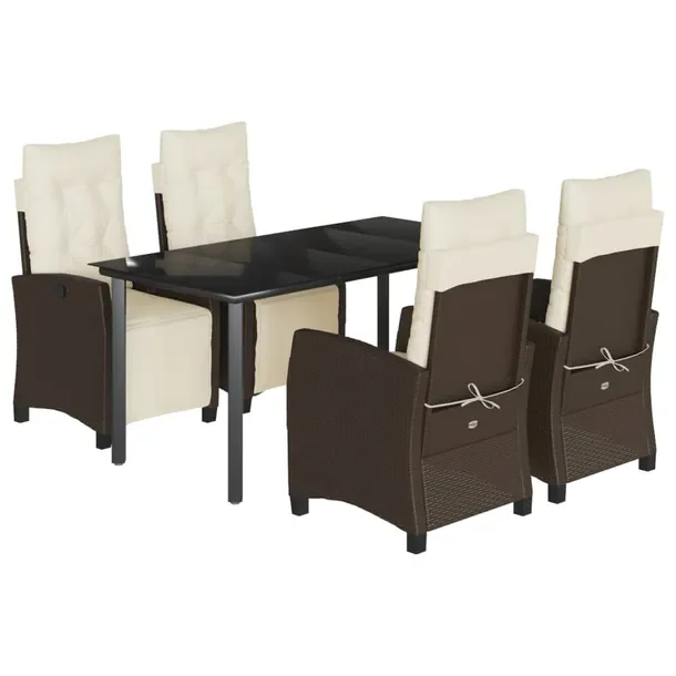 Zestaw Mebli Ogrodowych Relax - Rattan PE, Stal, Szkło, 160x80x74 cm, czar