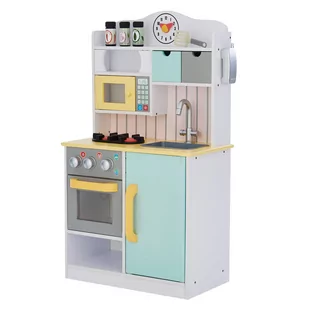 Teamson Kids Florence Drewniana Kuchnia dla Dzieci z 5 Akcesoriami do Odgrywania Ról TD-11708AR - Zabawki AGD - miniaturka - grafika 1