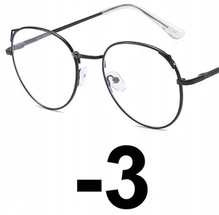 Okulary metal korekcyjne minusy kocie uszy -3 - Okulary korekcyjne, oprawki, szkła - miniaturka - grafika 1