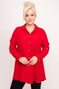 Koszule damskie - Czerwona Koszula FUNTURI - Tono - miniaturka - grafika 1