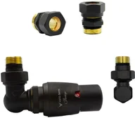 Zawory i kraniki - Varioterm Zawór termostatyczny trójosiowy MASTER ze złączką PEX/CU - czarny strukturalny miedziana - CU 15 mm lewy EMAGS0214CFK/L(Cu) - miniaturka - grafika 1