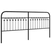 Inne meble do sypialni - vidaXL Metalowe wezgłowie, czarne, 200 cm - miniaturka - grafika 1
