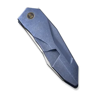 Nóż składany WE Knife Solid Blue Titanium, Polished Bead Blasted CPM 20CV by Gustavo T. Cecchini (WE22028-4) - Noże - miniaturka - grafika 7