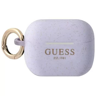 Guess Guess GUAPSGGEU AirPods Pro cover purpurowy/purple Silicone Glitter GUE1114PRP - Akcesoria do słuchawek - miniaturka - grafika 1