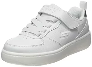 Skechers 400623L WHT Sneakersy, białe syntetyczne/białe wykończenie, 1 UK, Białe syntetyczne białe wykończenie, 33.5 EU - Sneakersy damskie - miniaturka - grafika 1