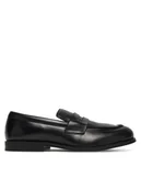 Półbuty męskie - Calvin Klein Półbuty Ess Rubber Penny Loafer Pol Lth HM0HM02025 Czarny - miniaturka - grafika 1