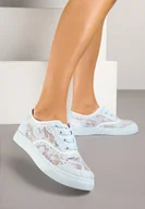 Trampki damskie - Jasnoniebieskie Tenisówki z Koronkową Cholewką Orrelise - miniaturka - grafika 1