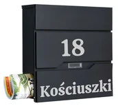 Skrzynki na listy - Skrzynka na listy VIDAR czarna z napisem - miniaturka - grafika 1