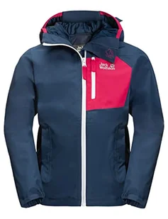 Jack Wolfskin Unisex Active Hike Jacket K Kurtka Dziecięca, Dark Indigo, 140 - Kurtki i płaszcze dla chłopców - miniaturka - grafika 1
