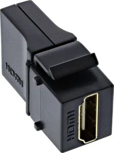 Adapter AV InLine InLine® HDMI Keystone Snap-In module, 4K/60Hz, HDMI AF/AF angled black - Złącza, przejściówki, adaptery - miniaturka - grafika 1