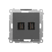 Gniazdka elektryczne - Kontakt Simon Gniazdo HDMI podwójne Simon 55 - grafitowy mat - miniaturka - grafika 1