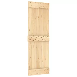 Drzwi przesuwne z osprzętem, 70x210 cm, lite drewno sosnowe 8721012081192 - Drzwi wewnętrzne - miniaturka - grafika 4