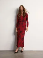 Sukienki - Reserved - Sukienka w kwiatowy wzór - czerwony - miniaturka - grafika 1