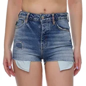 Spodenki damskie - Spodenki damskie Superdry Embroidery jeansowe-W28 - miniaturka - grafika 1