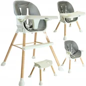 Krzesełka do karmienia - Krzesełko Drewniane Do Karmienia Z Blatem 3w1 Dla Dziecka Fotelik + Taca - miniaturka - grafika 1